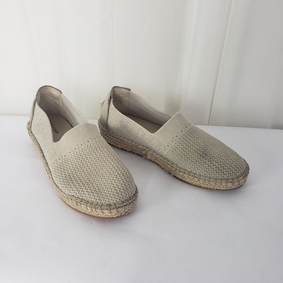 Cole Haan Cloudfeel Stitchlite Espadrille Slip-On beige tan metallic glitter 7.5 - Picture 1 of 8